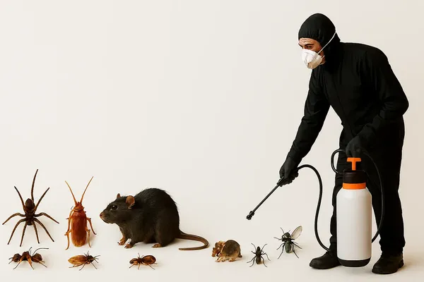 Fotografía ilustrando diferentes tipos de insectos y roedores, mostrando qué son las plagas que afectan plantas y hogares.