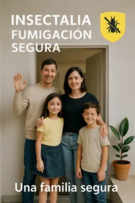 Fotografía de una familia sonriente y segura tras conocer qué significa MIP con soluciones efectivas brindadas por Insectalia.