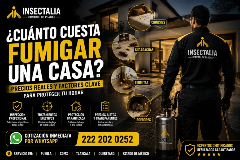 ¿Cuánto cuesta fumigar una casa? Servicio profesional de fumigación y control de plagas en Puebla, CDMX, Tlaxcala, Querétaro y Estado de México