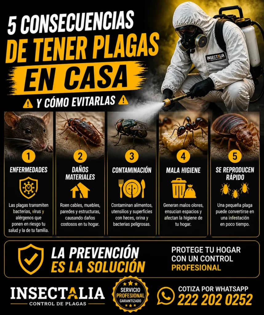 consecuencias de tener plagas en casa enfermedades daños infestación insectalia