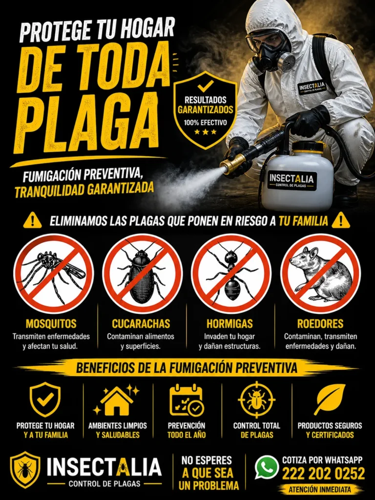 fumigación preventiva control de plagas hogar mosquitos cucarachas roedores insectalia