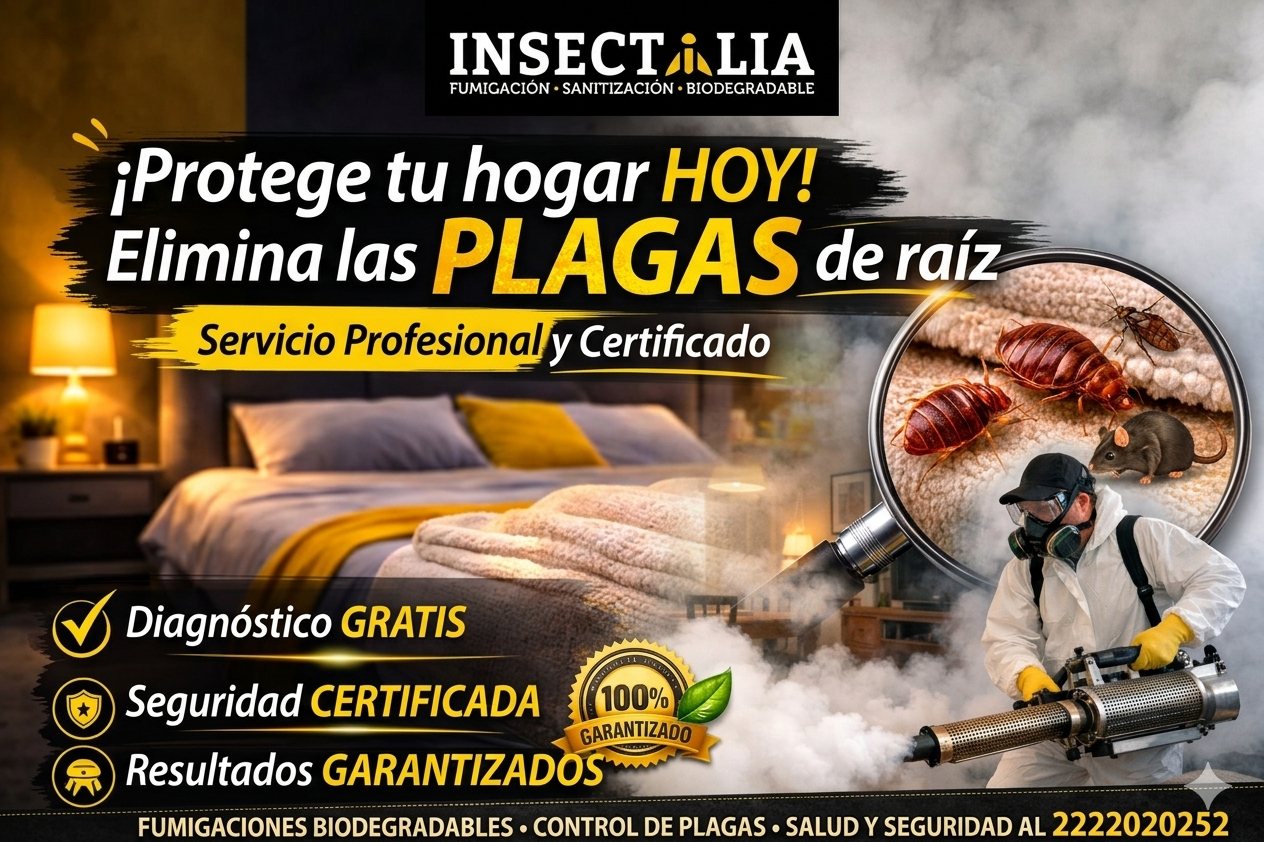 fumigación de chinches en Puebla eliminación profesional de plagas