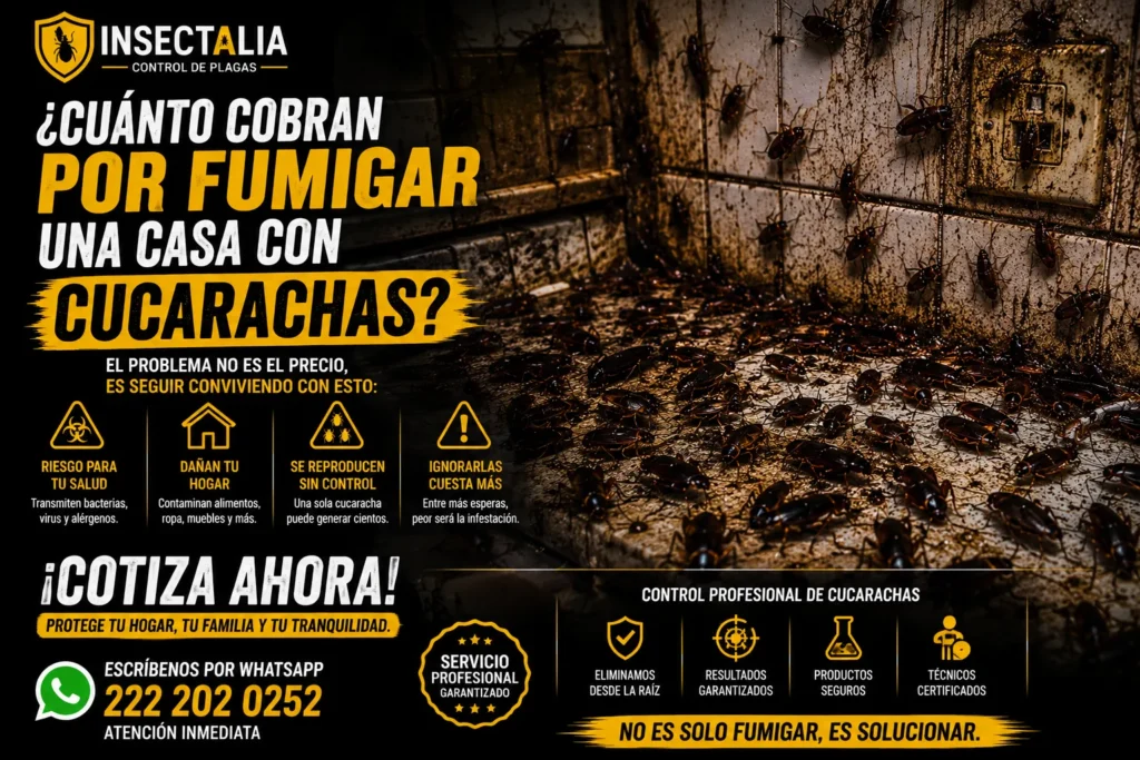 cuanto cobran por fumigar una casa con cucarachas en talxcala