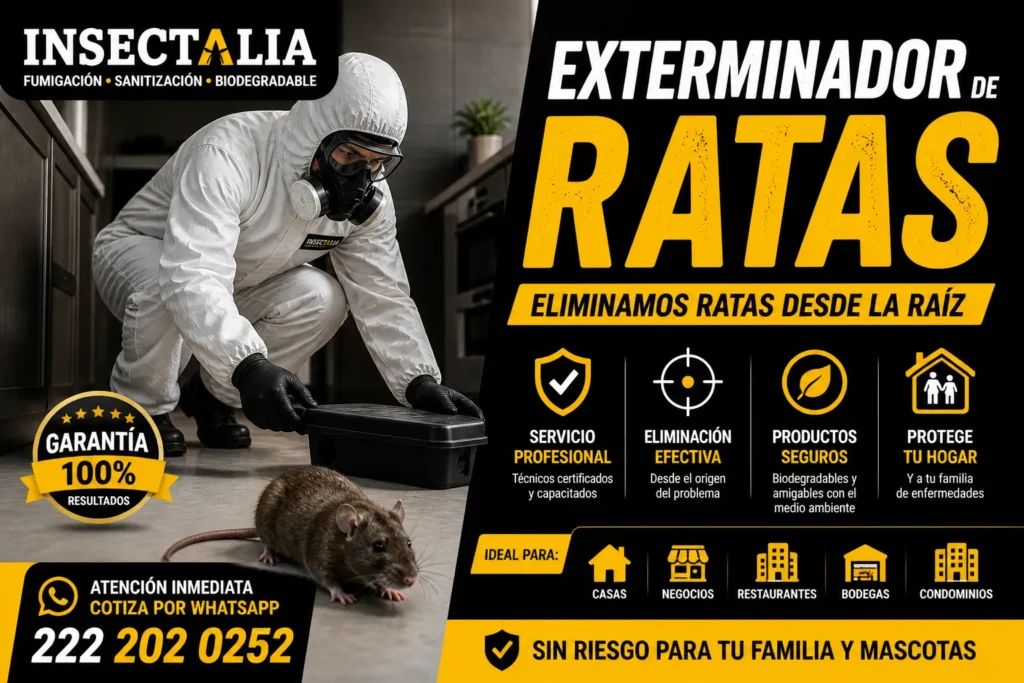 Plaga de ratas en hogar con solución profesional de exterminador de ratas