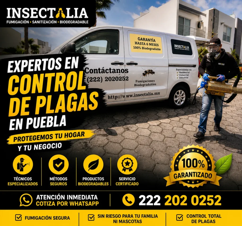 Equipo profesional de control de plagas preparando fumigación en domicilio