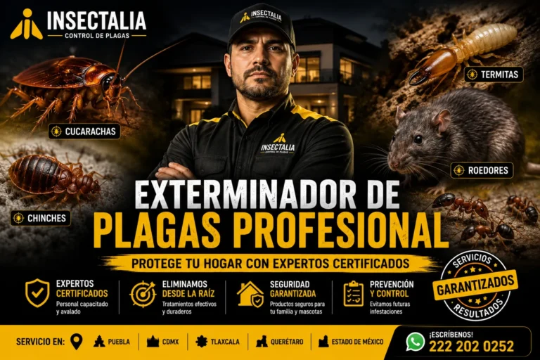 Cotización profesional para fumigar una casa y eliminar chinches, cucarachas, termitas y roedores