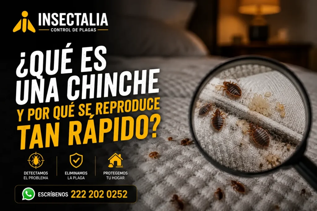Chinches reproduciéndose en colchón con huevos visibles durante una infestación doméstica