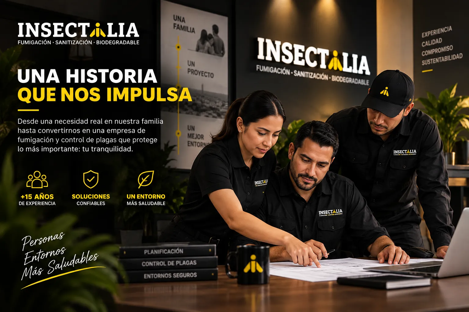 Proceso de trabajo de Insectalia empresa profesional de control de plagas